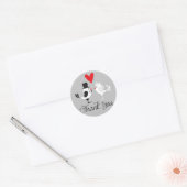 Stickers mariage gris Merci Lovebirds (Enveloppe)