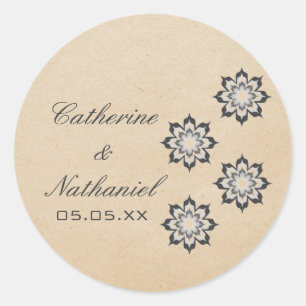 Stickers Mariage Gris Odeur Florale Florale