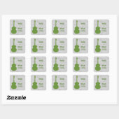 Stickers Mariage Grunge Guitare Vert (Feuille)