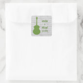 Stickers Mariage Grunge Guitare Vert (Sac)