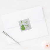 Stickers Mariage Grunge Guitare Vert (Enveloppe)