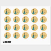 Stickers Mariage Guitare turquoise (Feuille)