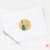 Stickers Mariage Guitare turquoise (Enveloppe)