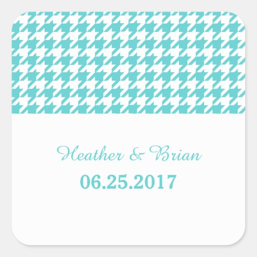 Stickers Mariage Houndstooth Turquoise (Devant)