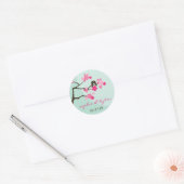 Stickers Mariage Inséparables en fleurs de cerisie (Enveloppe)