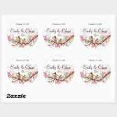 Stickers Mariage Inséparables Vintages rose et gri (Feuille)
