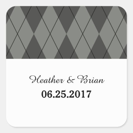 Stickers mariage Jacquard gris (Devant)