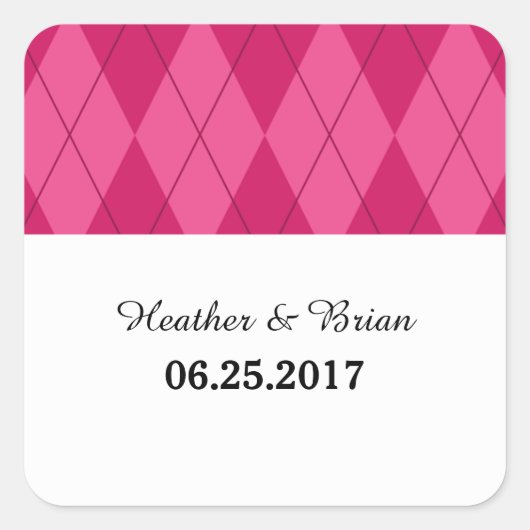 Stickers Mariage Jacquard rose (Devant)