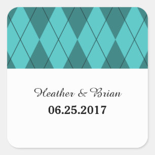 Stickers Mariage Jacquard turquoise