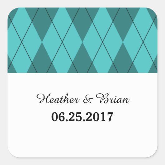Stickers Mariage Jacquard turquoise (Devant)