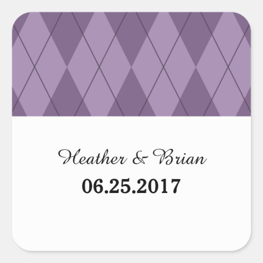 Stickers Mariage Jacquard violet (Devant)