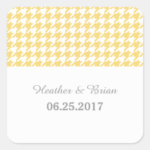 Stickers Mariage Jaune Houndstooth