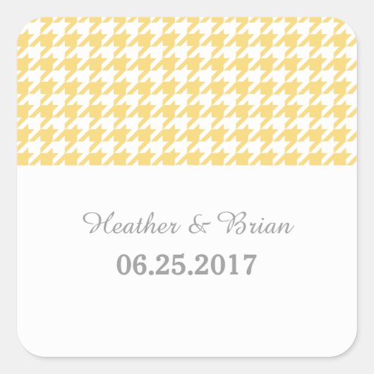 Stickers Mariage Jaune Houndstooth (Devant)