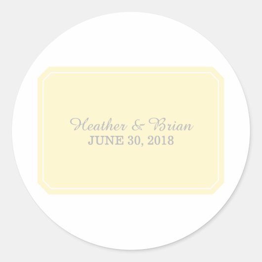 Stickers Mariage Jaune Simplement Élégant (Devant)