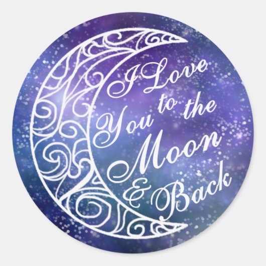Stickers Mariage, Je T'Aime À La Lune Et À L'Arriè (Devant)