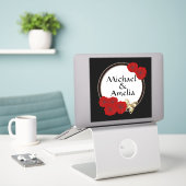 Stickers mariage, mariage, lettres (Ordinateur portable sur le bureau)