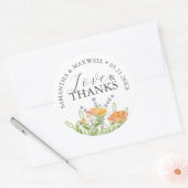 Stickers Mariage Merci Aquarelle Fleurs sauvages (Enveloppe)