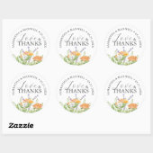 Stickers Mariage Merci Aquarelle Fleurs sauvages (Feuille)