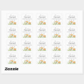 Stickers Mariage Merci Aquarelle Fleurs sauvages (Feuille)