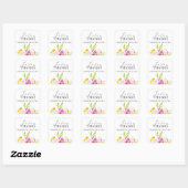 Stickers Mariage Merci Aquarelle Florales rose (Feuille)