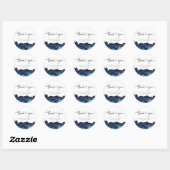 Stickers Mariage Merci d'agate bleu marine (Feuille)