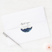 Stickers Mariage Merci d'agate bleu marine (Enveloppe)