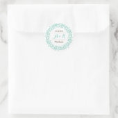 Stickers Mariage Merci feuille Monogramme de couro (Sac)
