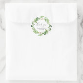 stickers mariage Merci feuille vert (Sac)