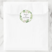 stickers mariage Merci feuille vert (Sac)