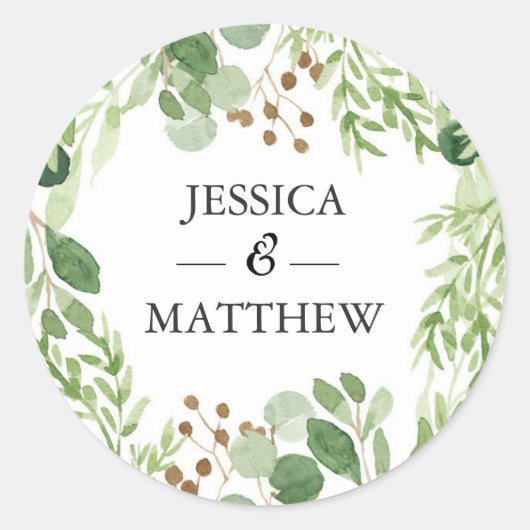 stickers mariage Merci feuille vert (Devant)