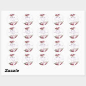 Stickers Mariage Merci Floral Classic (Feuille)