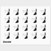 Stickers mariage Merci noir et blanc (Feuille)