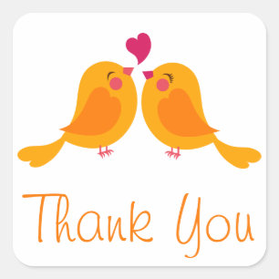 Stickers Mariage Merci orange / Sceau