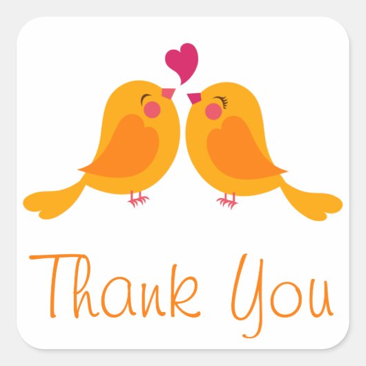 Stickers Mariage Merci orange / Sceau (Devant)