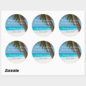 Stickers Mariage Merci Palmiers Sur Plage (Feuille)