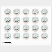 Stickers Mariage Merci rond de tortue de mer (Feuille)