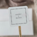 Stickers Mariage minimaliste moderne / AVERY Suite<br><div class="desc">Un sticker mariage noir et blanc raffiné de la suite Avery,  avec une fine bordure double ligne,  et une typographie sans serif propre. Idéal pour les mariages modernes et minimalistes. Personnalisez le étiquette avec les noms du couple.</div>