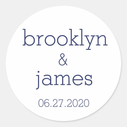 Stickers Mariage Moderne Blanc Et Bleu (Devant)
