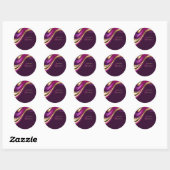 Stickers Mariage moderne - Fuchsia violette et or (Feuille)
