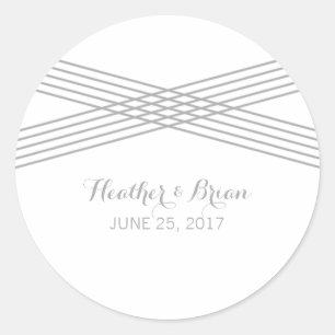 Stickers mariage moderne gris déco