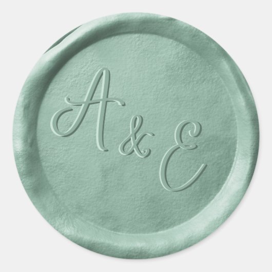 Stickers Mariage Monogram Sage Green Wax Seaux (Devant)