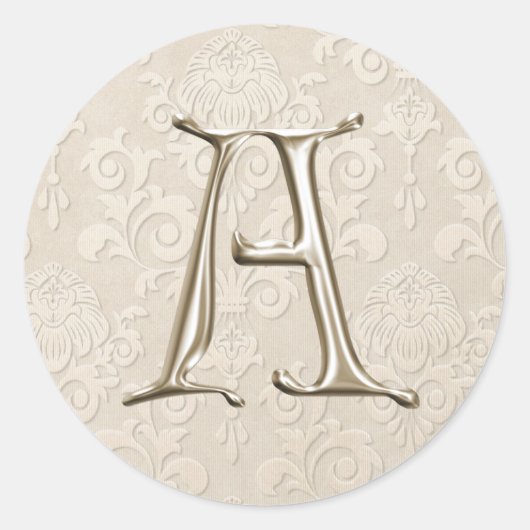 Stickers Mariage Monogramme Argent - lettre A (Devant)