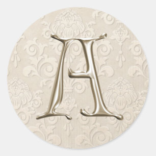 Stickers Mariage Monogramme Argent - lettre A
