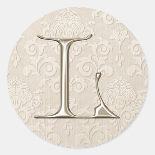 Stickers Mariage Monogramme Argent - lettre L (Devant)
