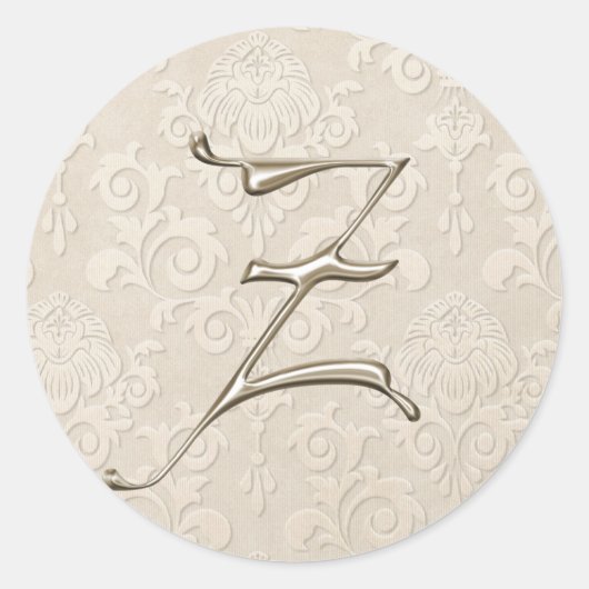 Stickers Mariage Monogramme Argent - lettre Z (Devant)