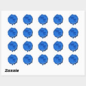 Stickers Mariage Monogramme Bleu (Feuille)