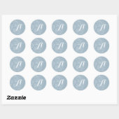 Stickers Mariage Monogramme Bleu (Feuille)