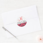 Stickers mariage Monogramme Damask Seal : : Rouge (Enveloppe)