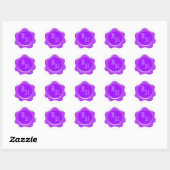 Stickers Mariage Monogramme de cire violet (Feuille)