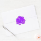 Stickers Mariage Monogramme de cire violet (Enveloppe)